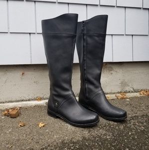 Tall black genuine leather boots (OluKai brand)